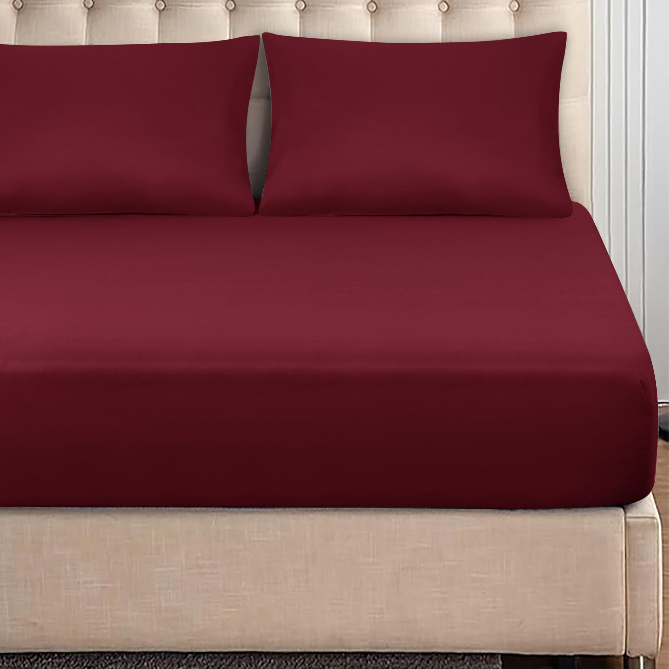 Premium Quality Fitted Sheet Burgundy