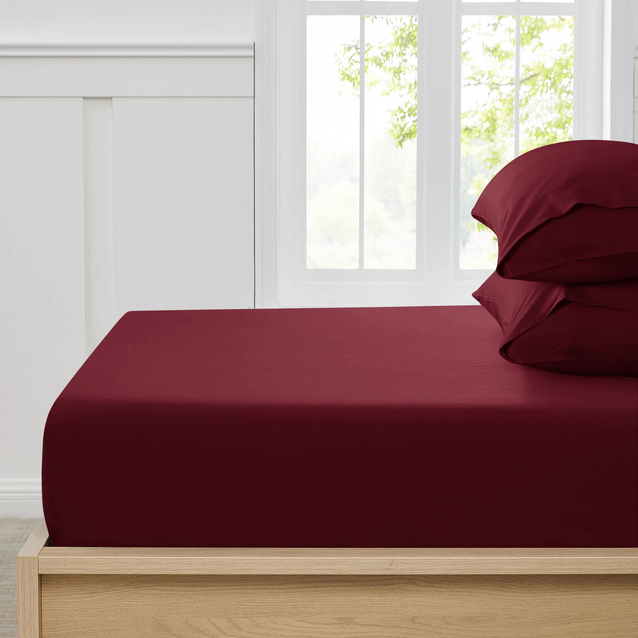 Premium Quality Fitted Sheet Burgundy