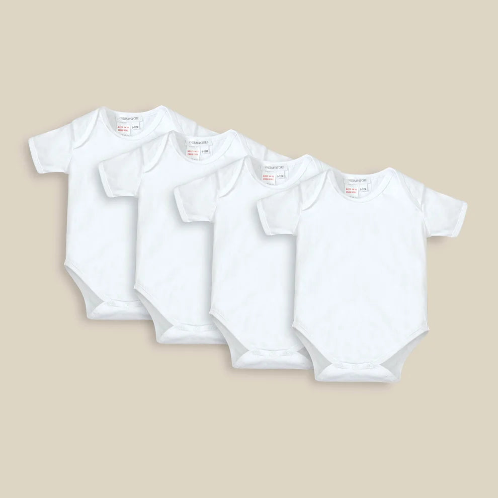 Pack of Eight Bodysuits – White