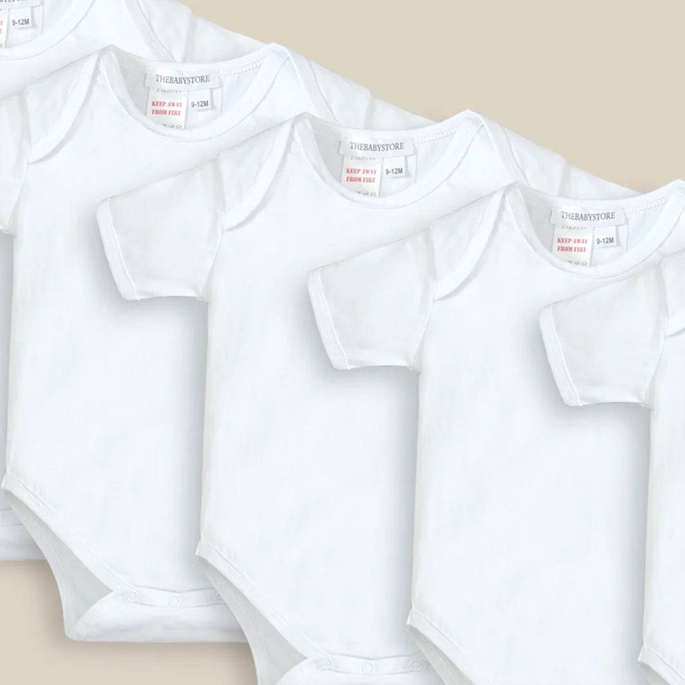 Pack of Eight Bodysuits – White