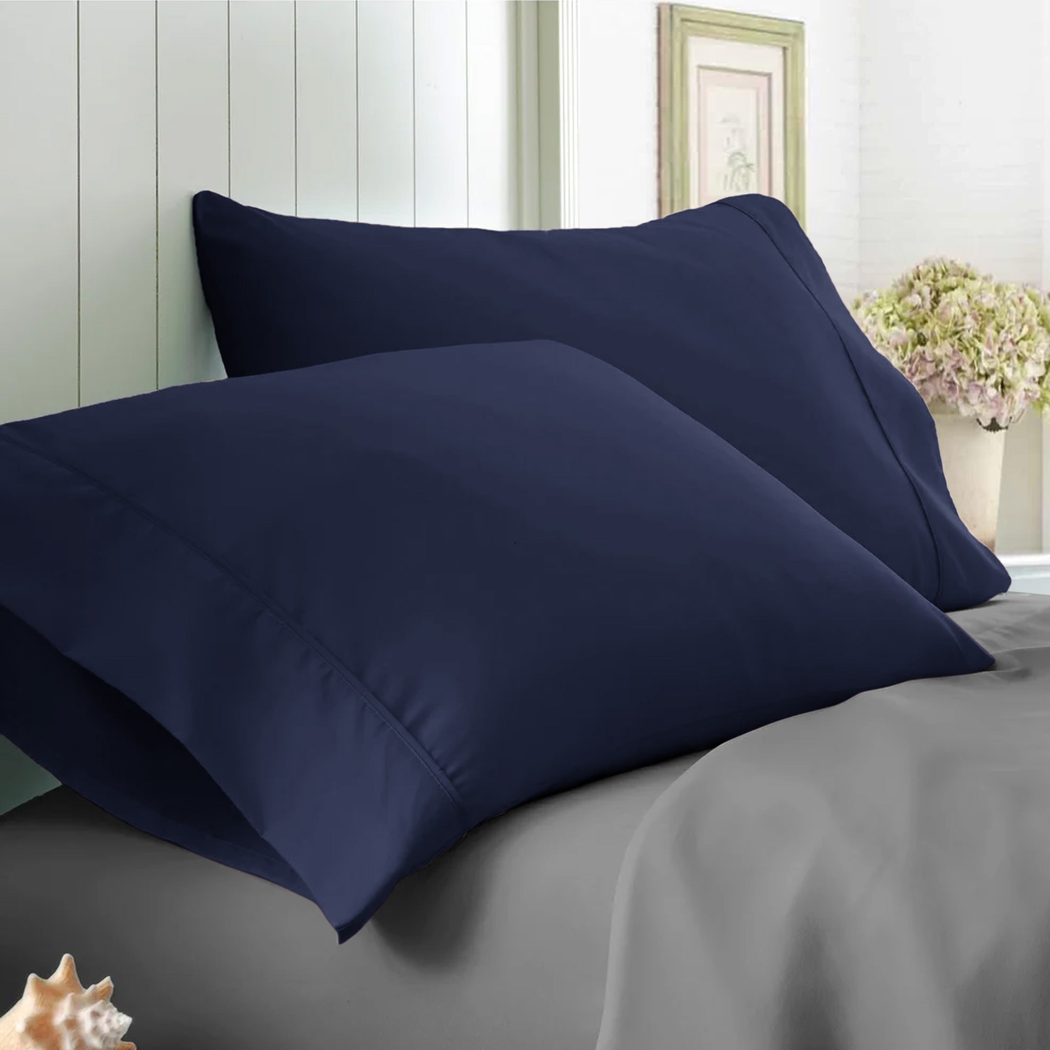 Navy pillow cases best sale