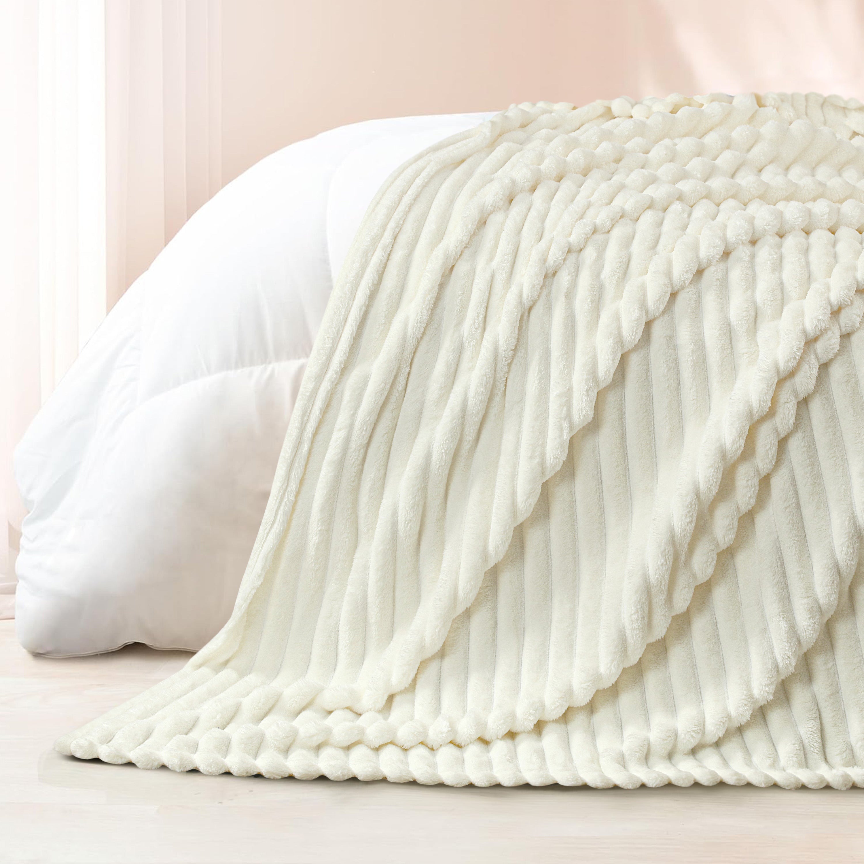 Striped Fleece Bed Blanket