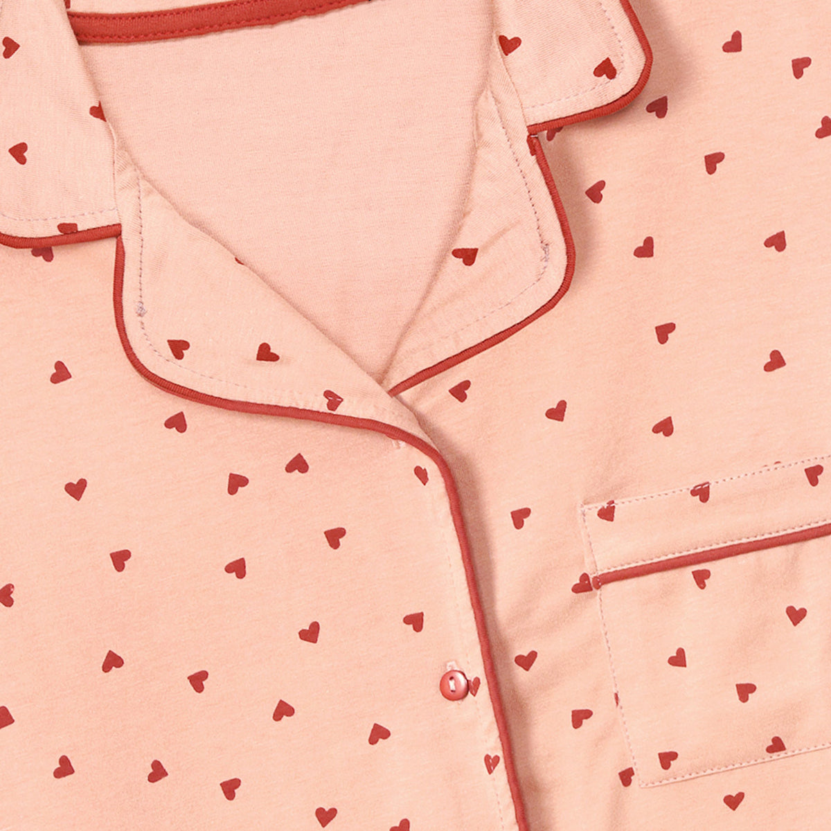 Red Heart Printed Loungewear-2pc Set