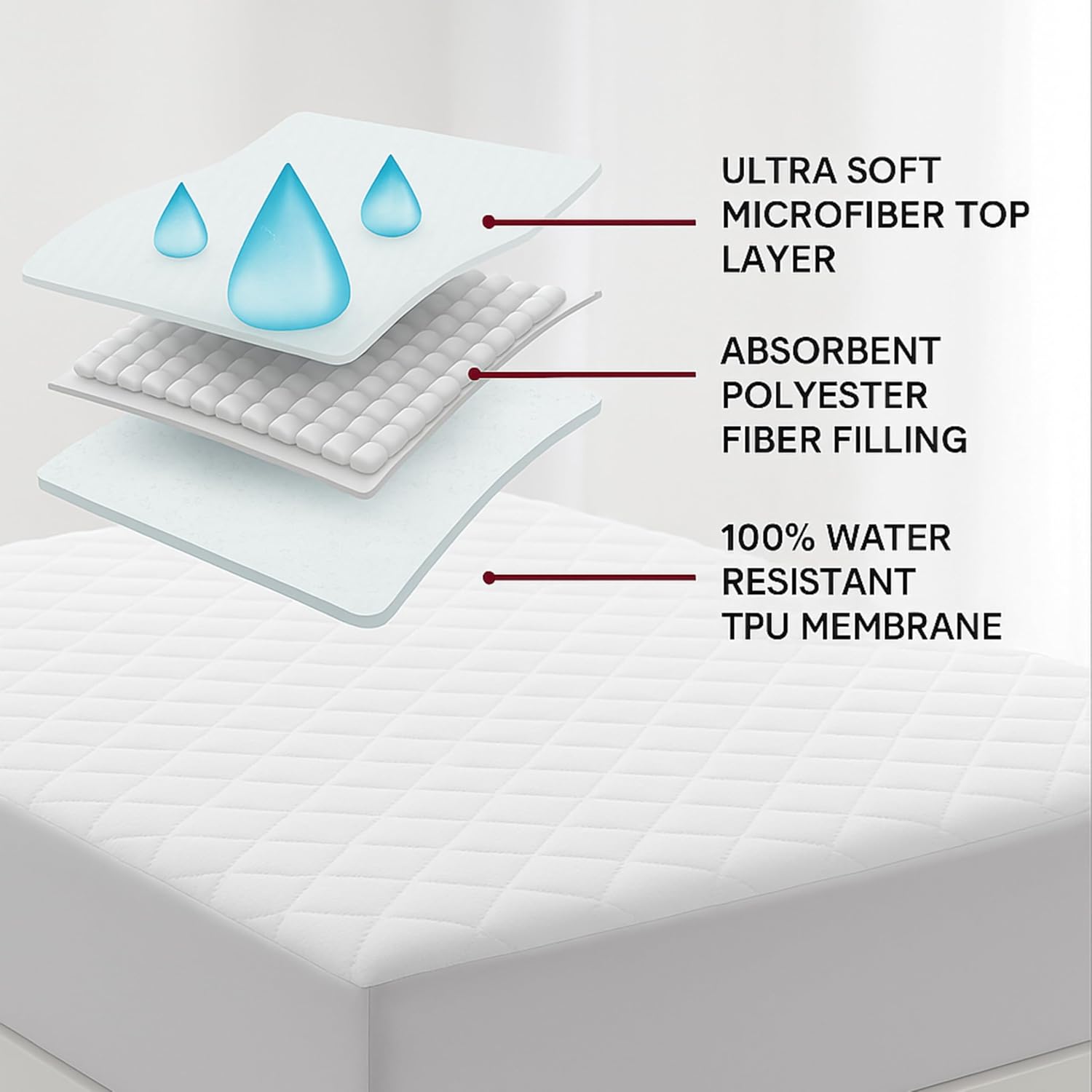 Deep Pocket Waterproof Mattress Pad