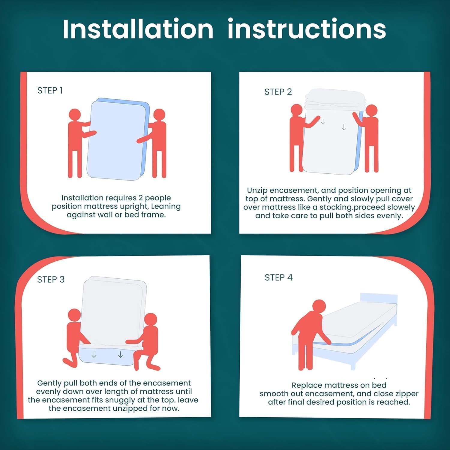 Waterproof Zippered Mattress Encasement Bed Bug Proof