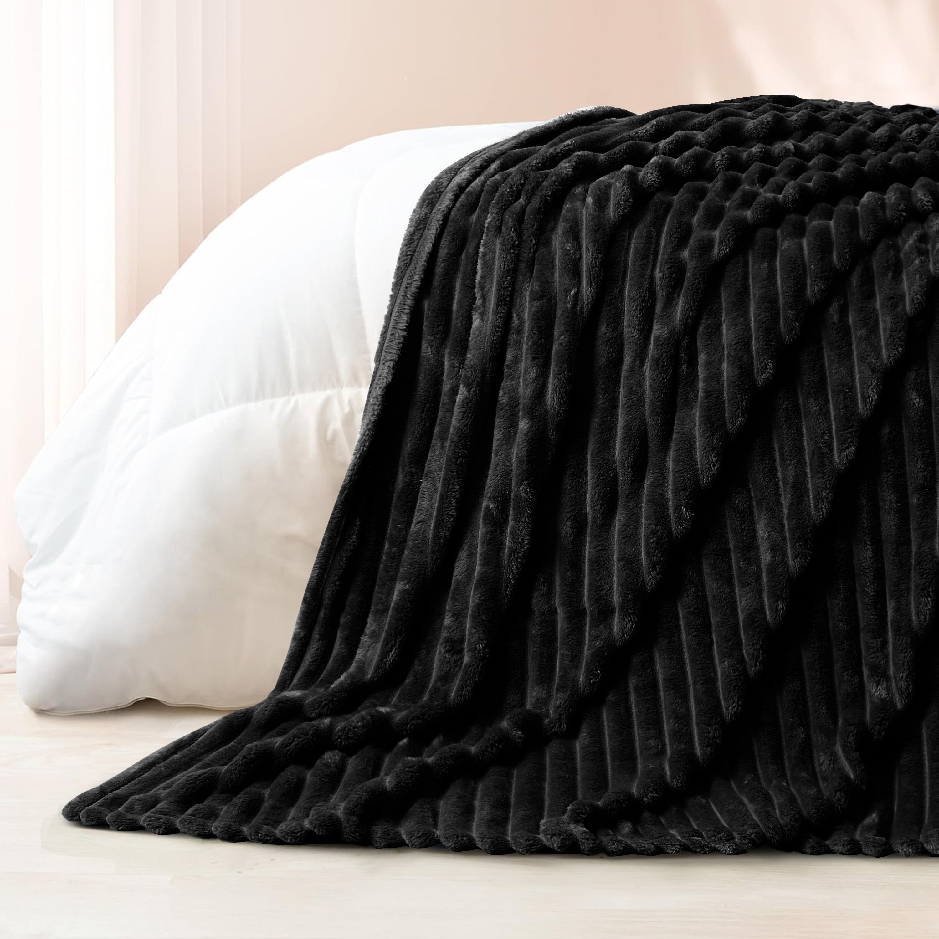Striped Fleece Bed Blanket