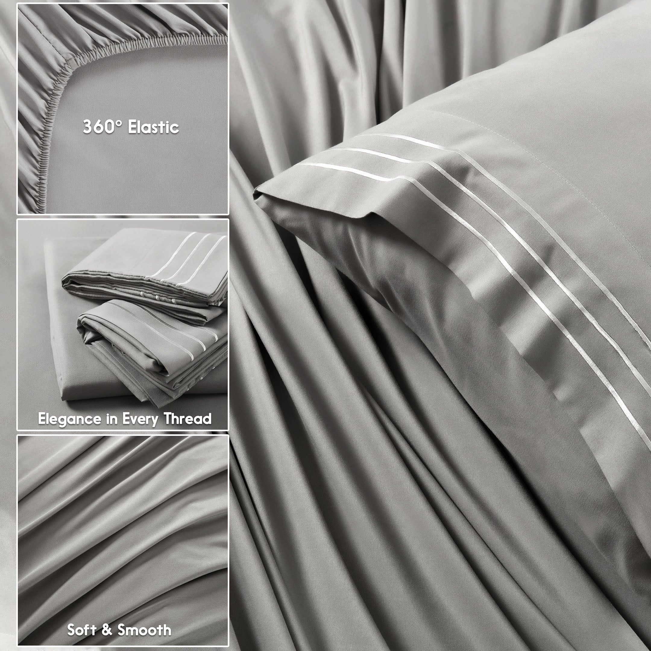 6 Piece Microfiber Sheet Set for All Seasons