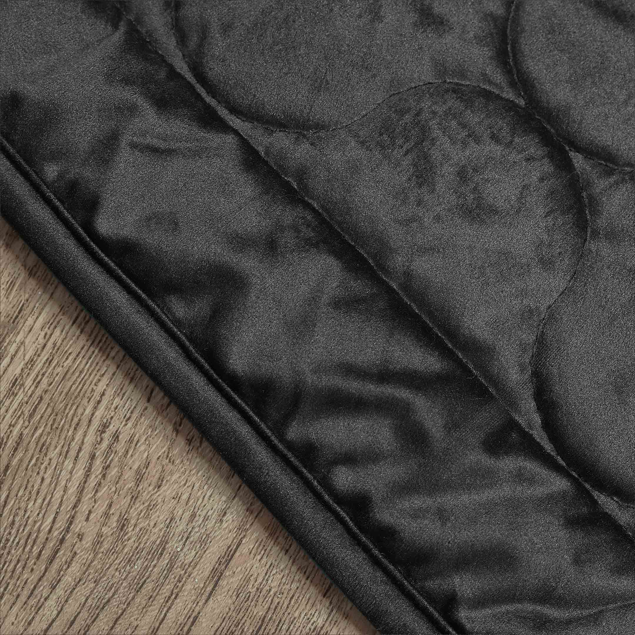 Luxury Crush Velvet Rugs Black