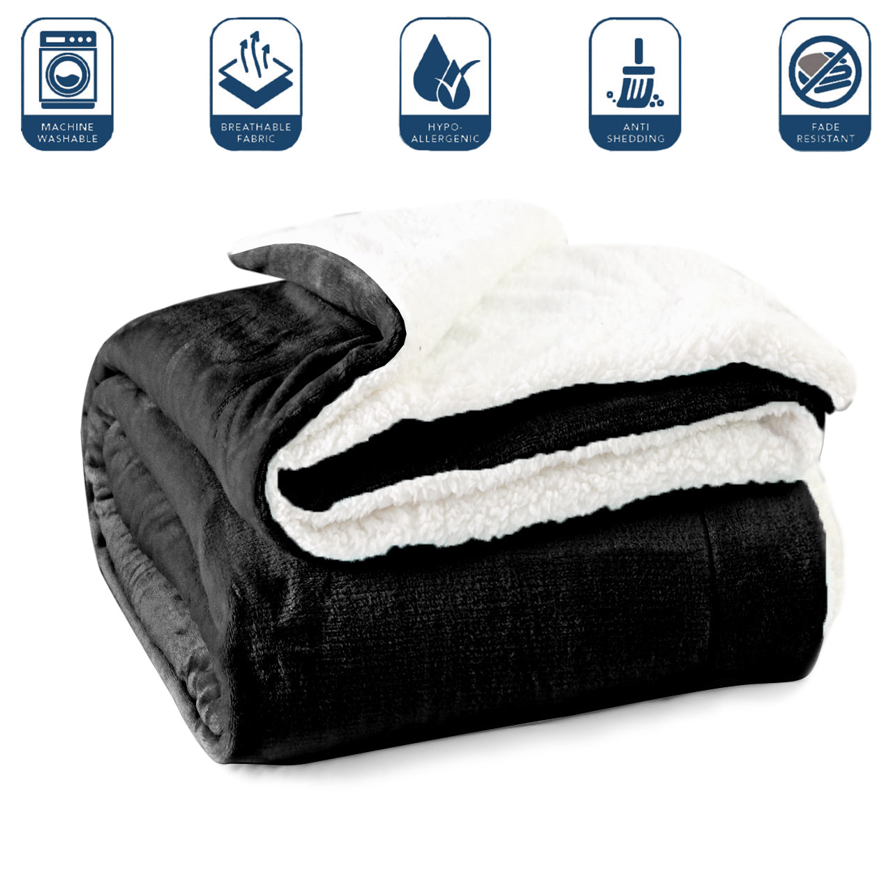 Black sherpa throw discount blanket