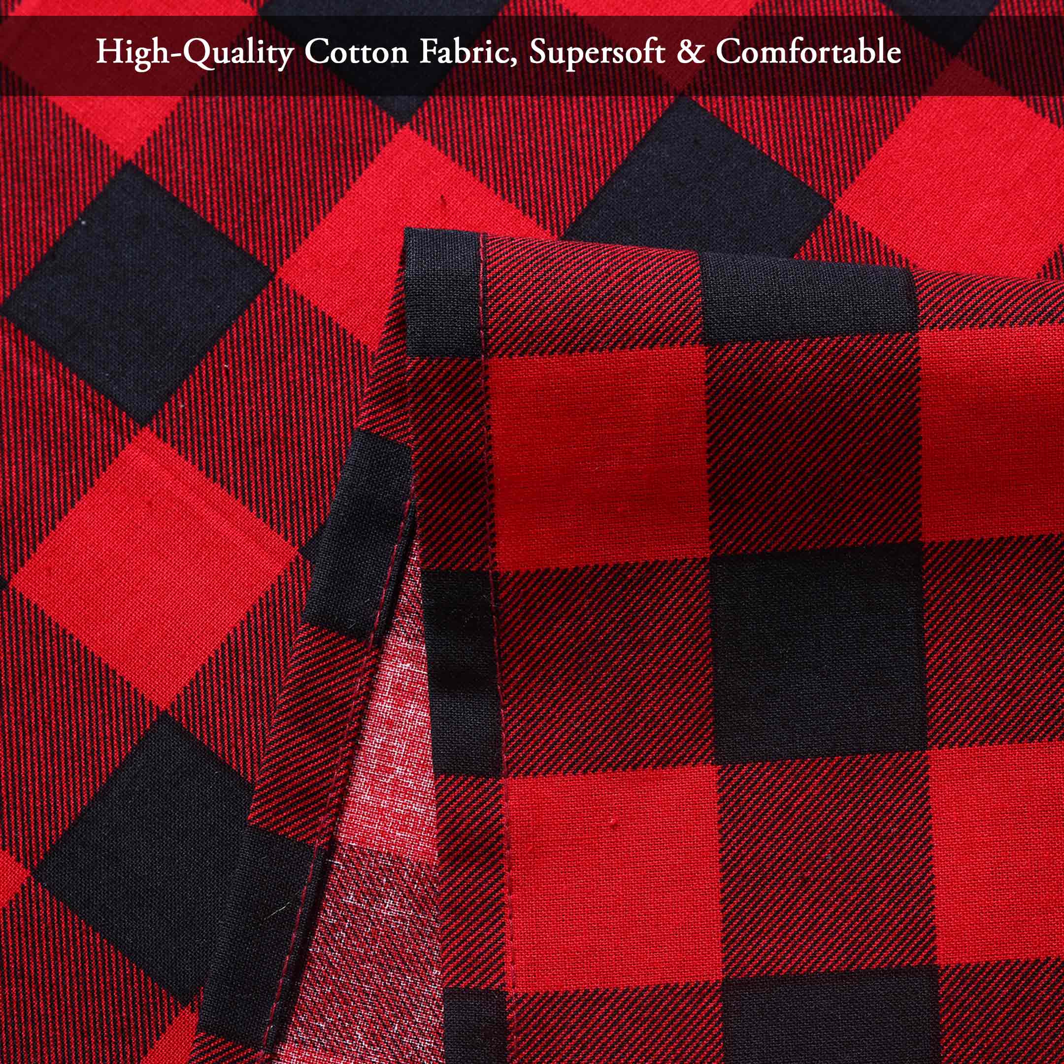 Classic Red Check Cotton Buffalo Plaid Sheet Set