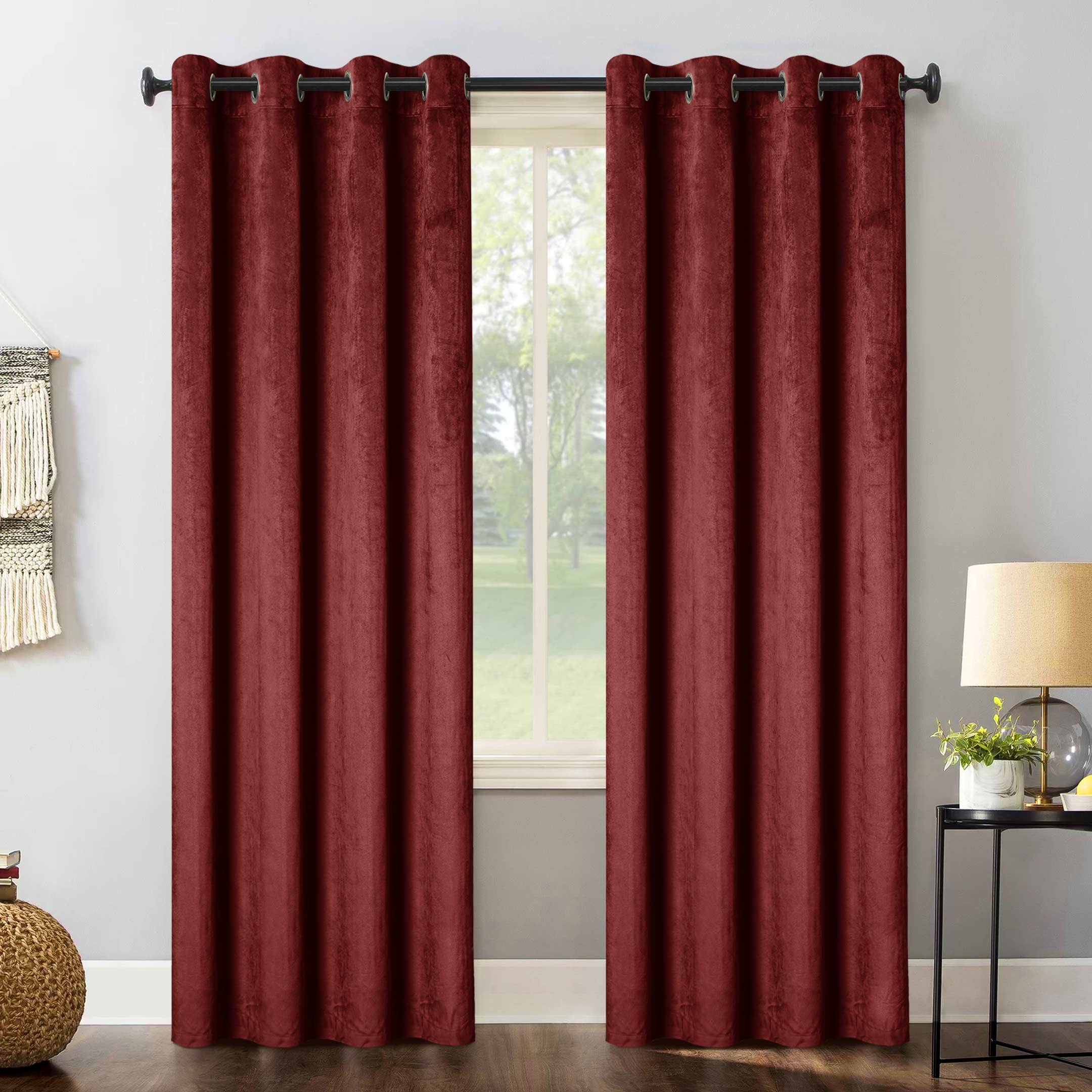 Elegant Grommets Velvet Window Panels