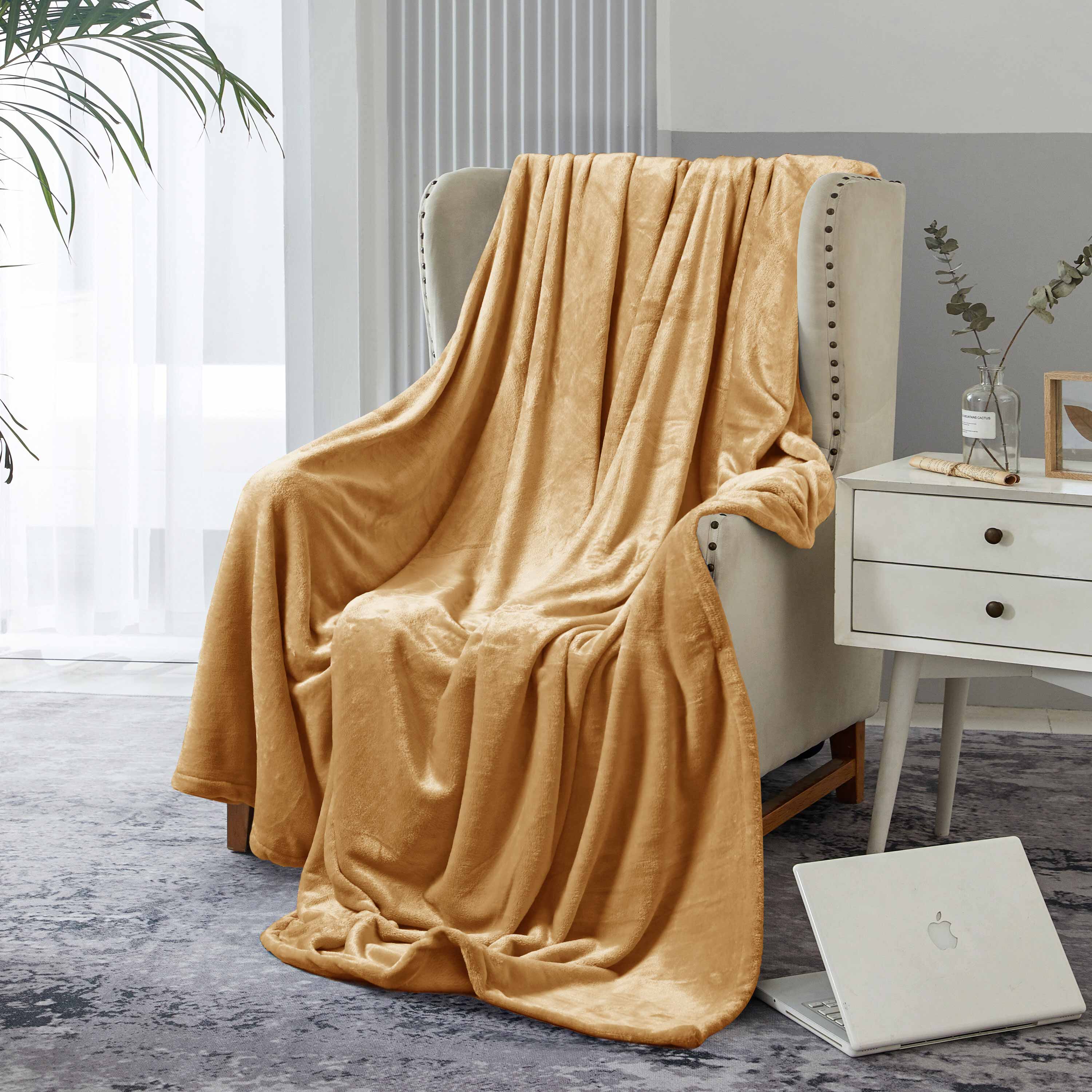 Warm Embrace Fleece Blanket Camel