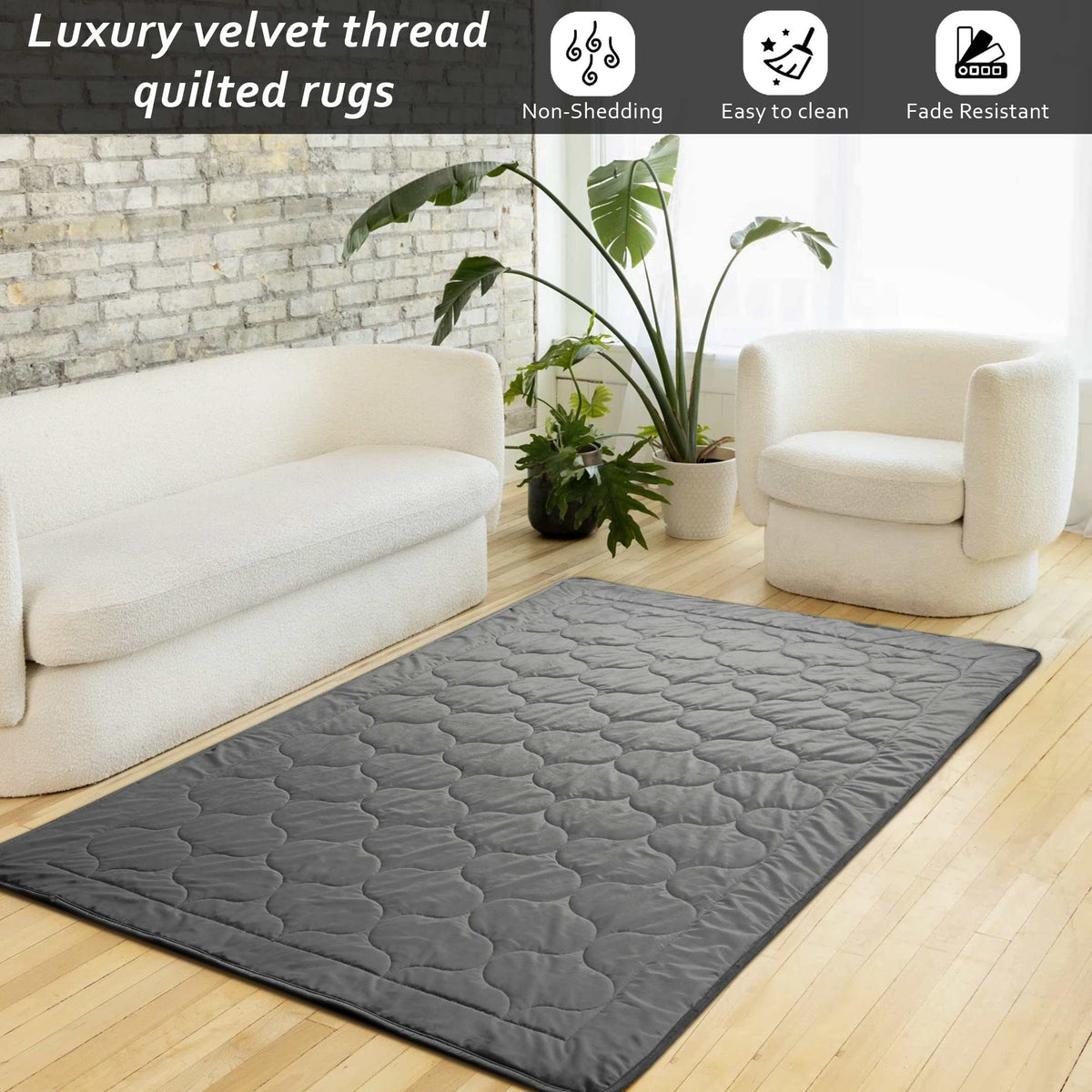 Luxury Crush Velvet Rugs Grey | Cottonpassion