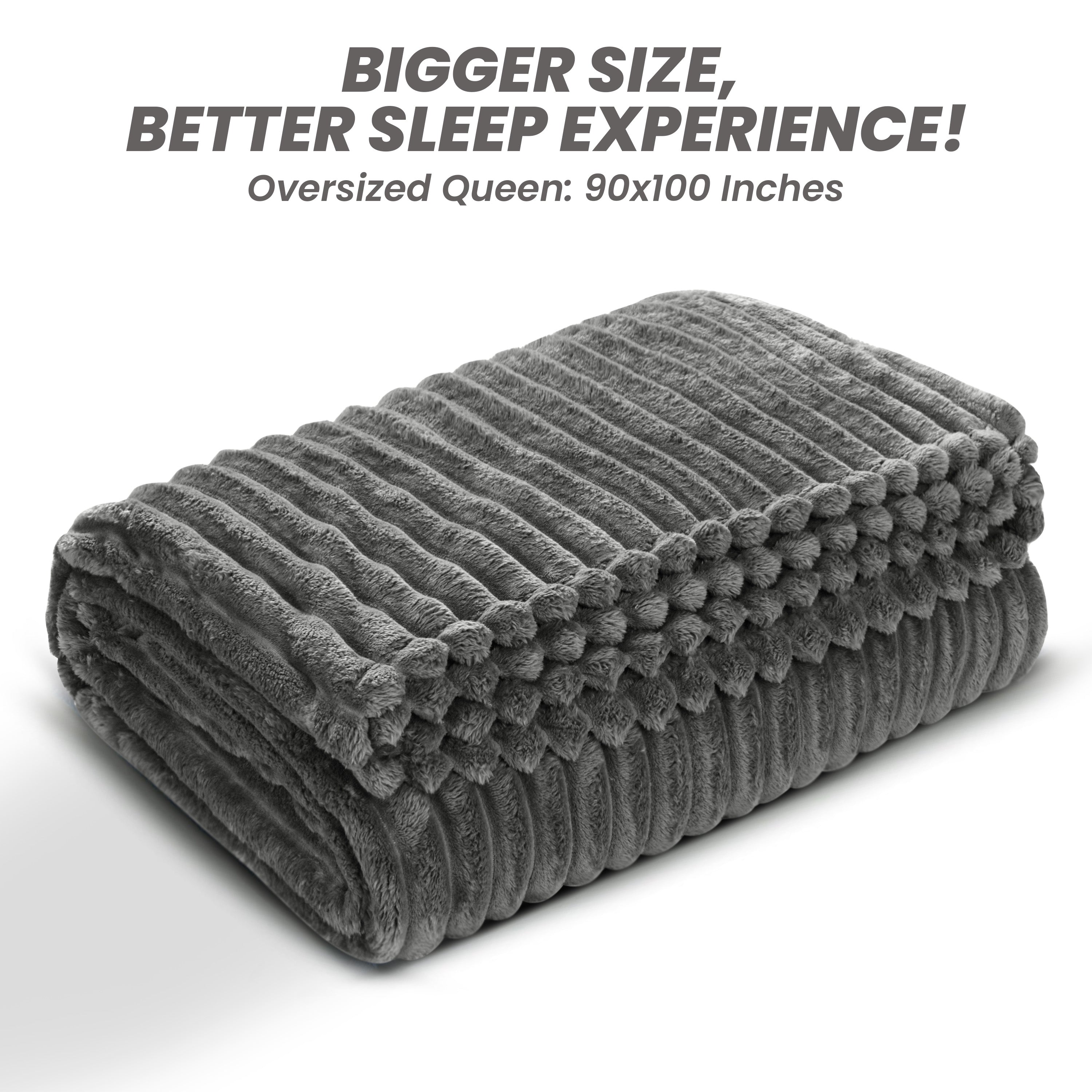 Striped Fleece Bed Blanket