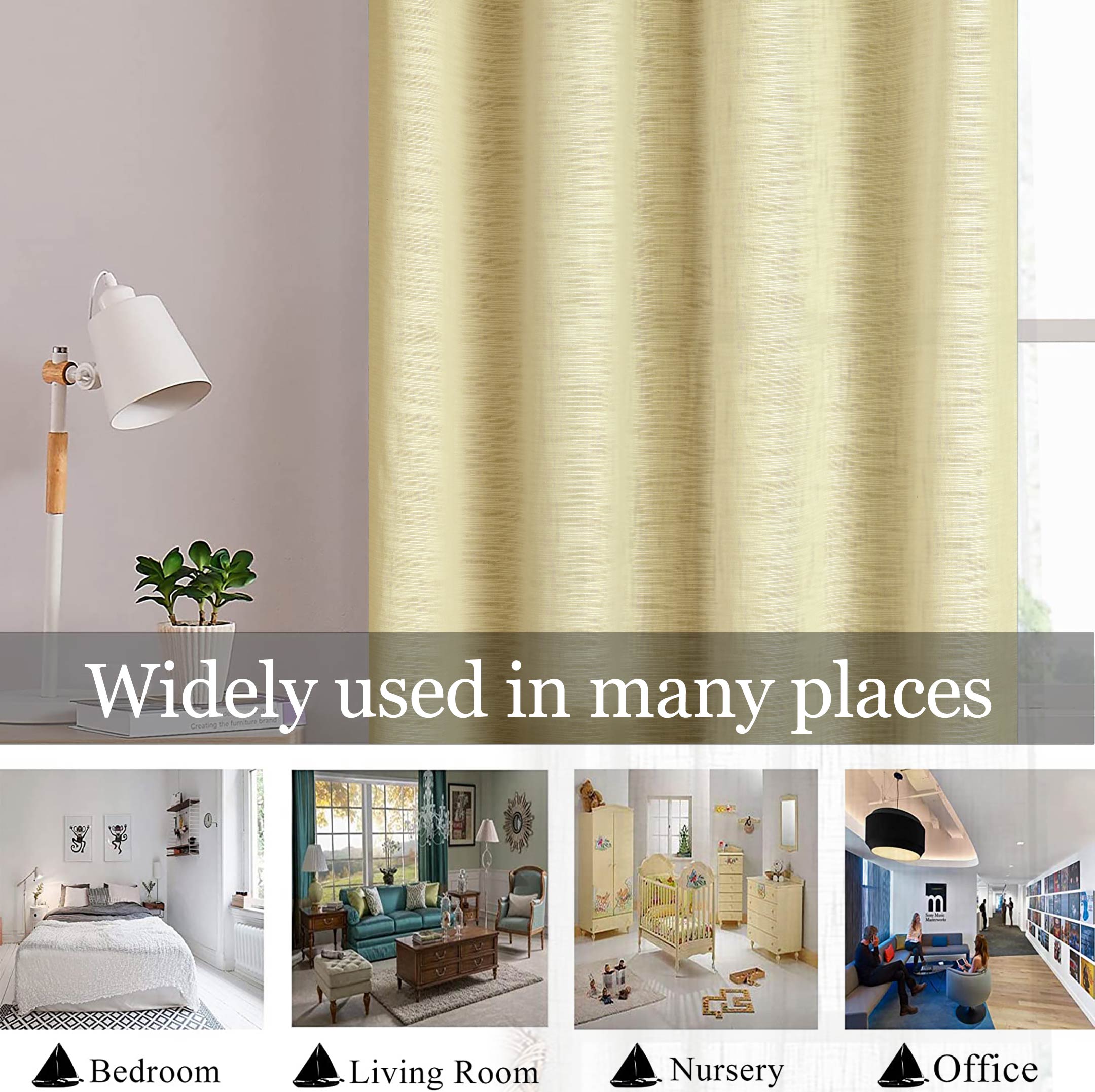 Light Weight 100% cotton Sheer Curtain Pale Yellow Single Panel