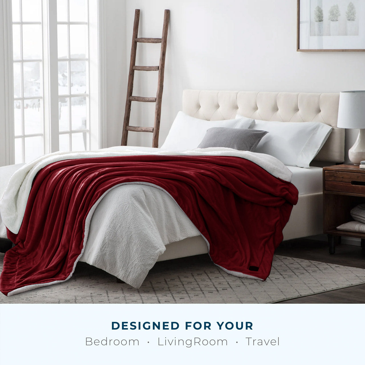 Burgundy best sale bed throw