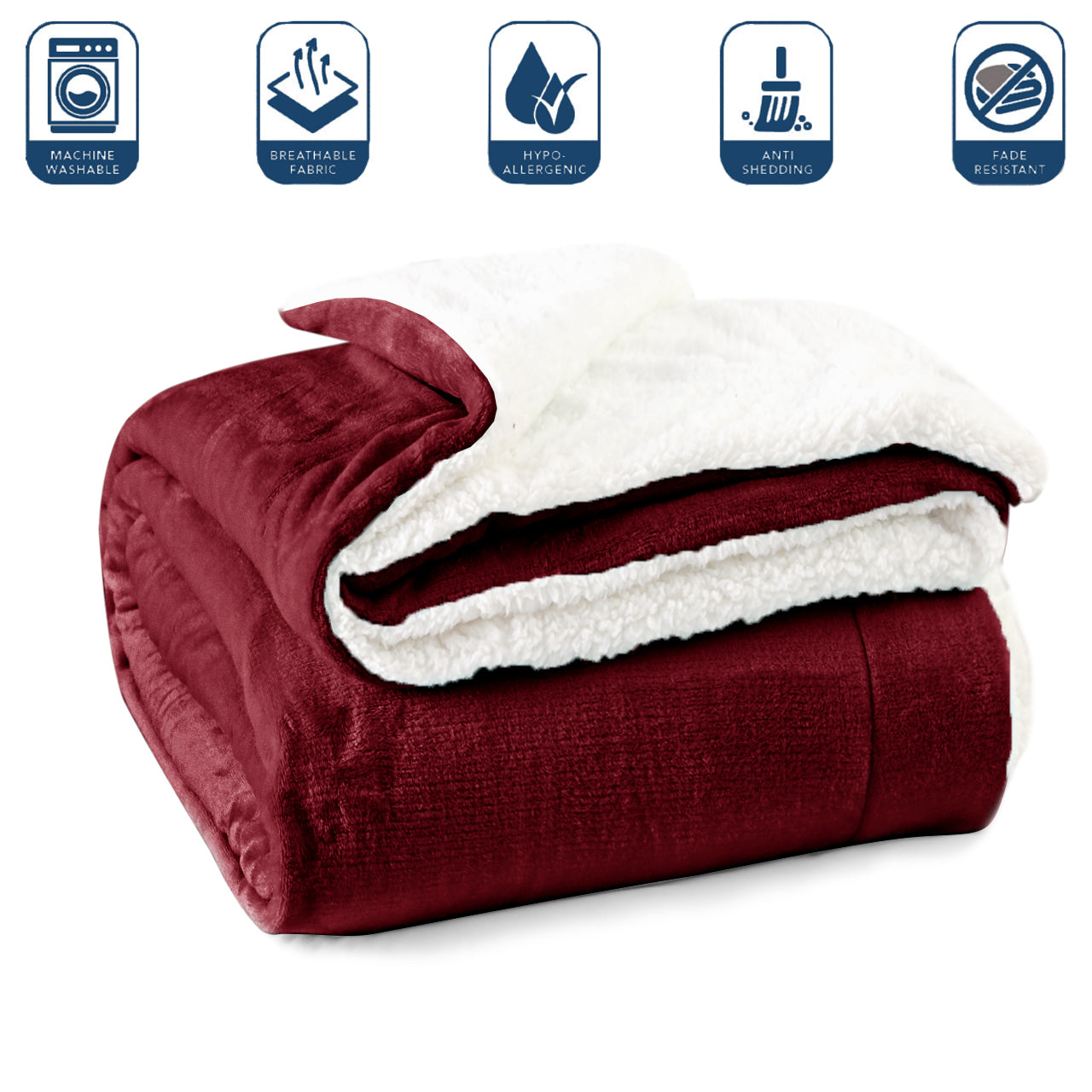 Ultra Soft Sherpa Blanket Burgundy