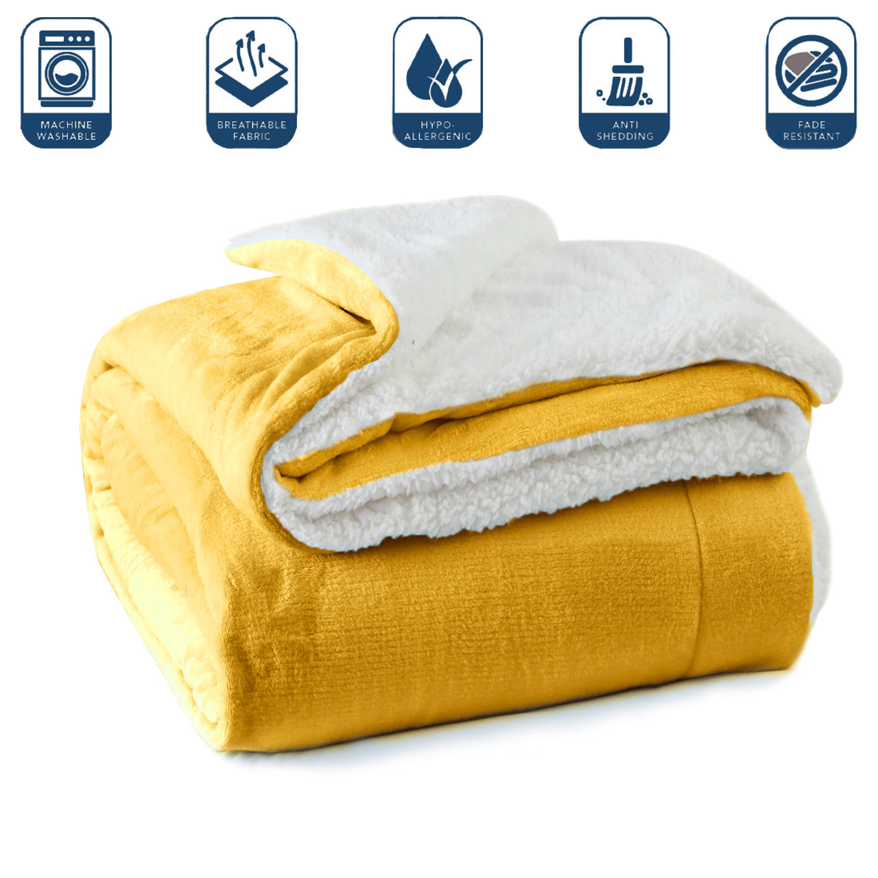 Ultra Soft Sherpa Blanket Ocher