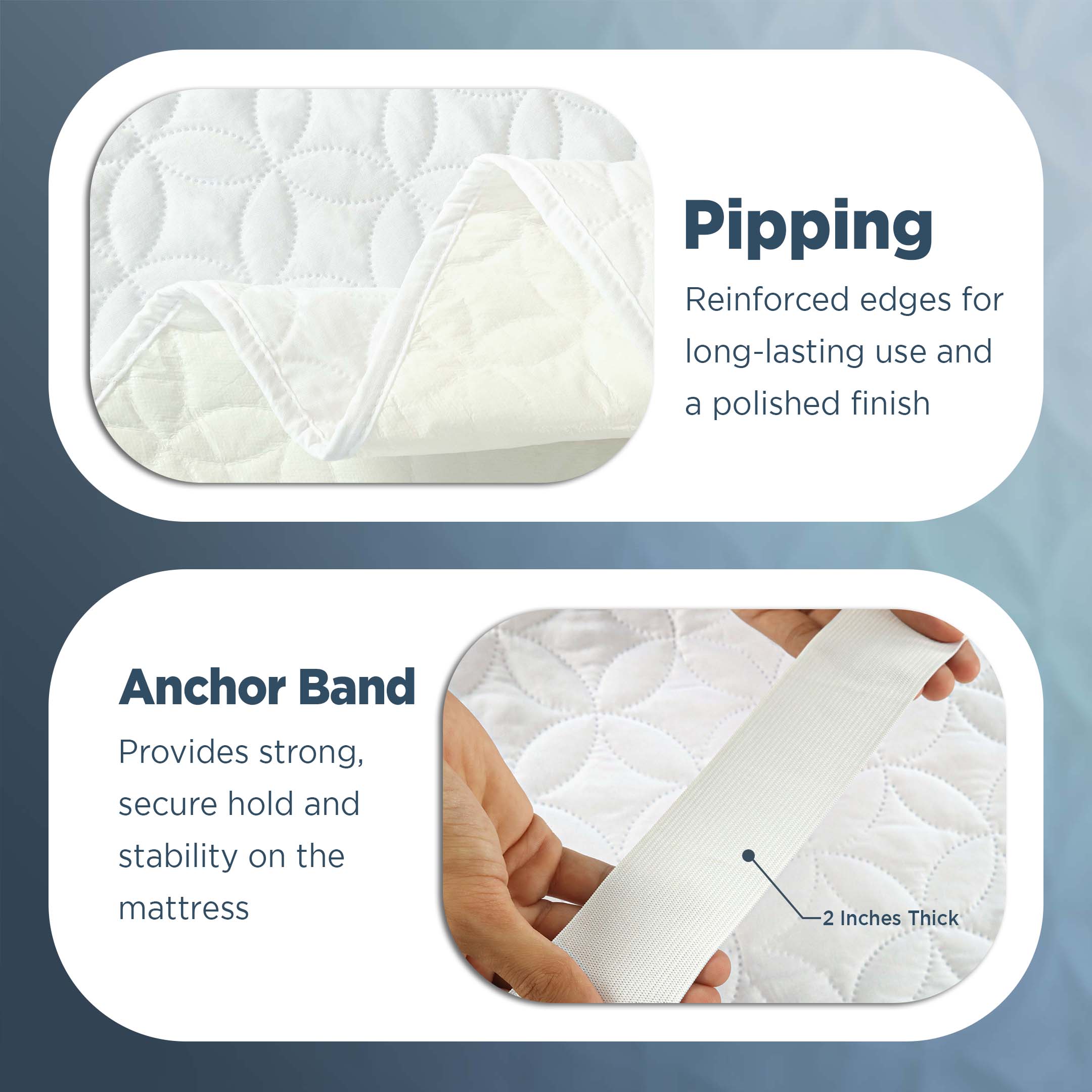 Waterproof Embossed Mattress Protector Elastic Straps