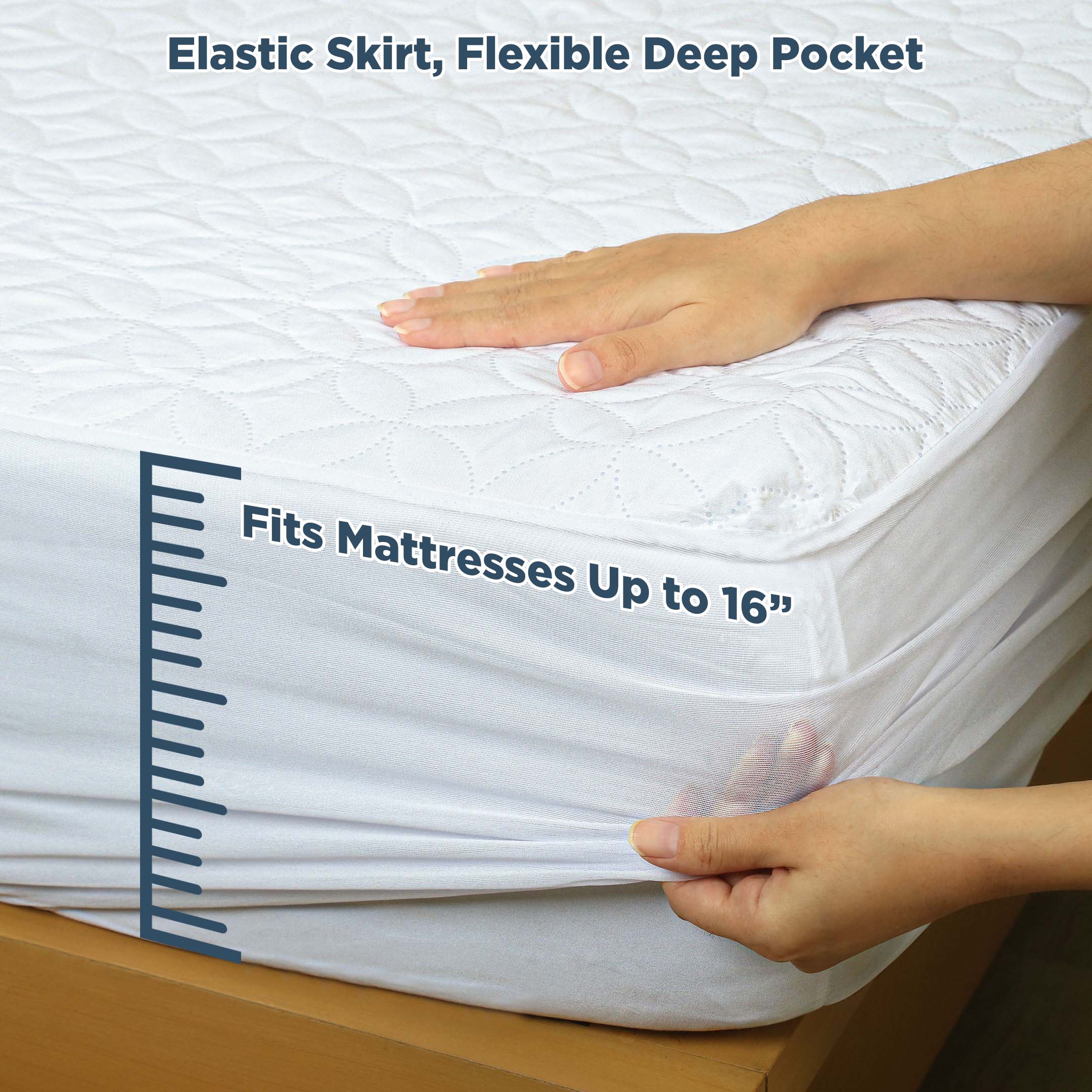 Waterproof Embossed Mattress Protector Skirt