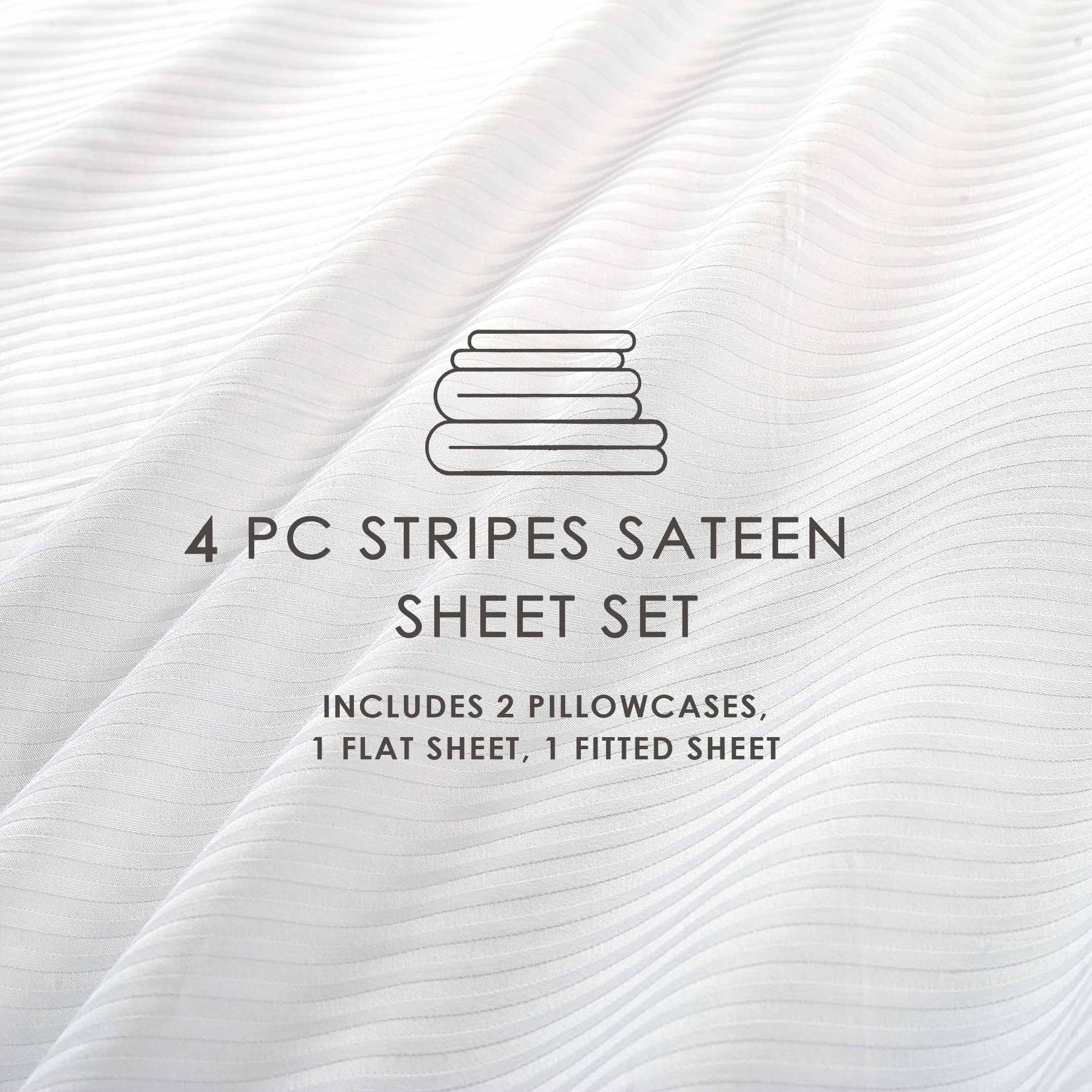 Luxury Stripe Cotton Sateen Sheet Set