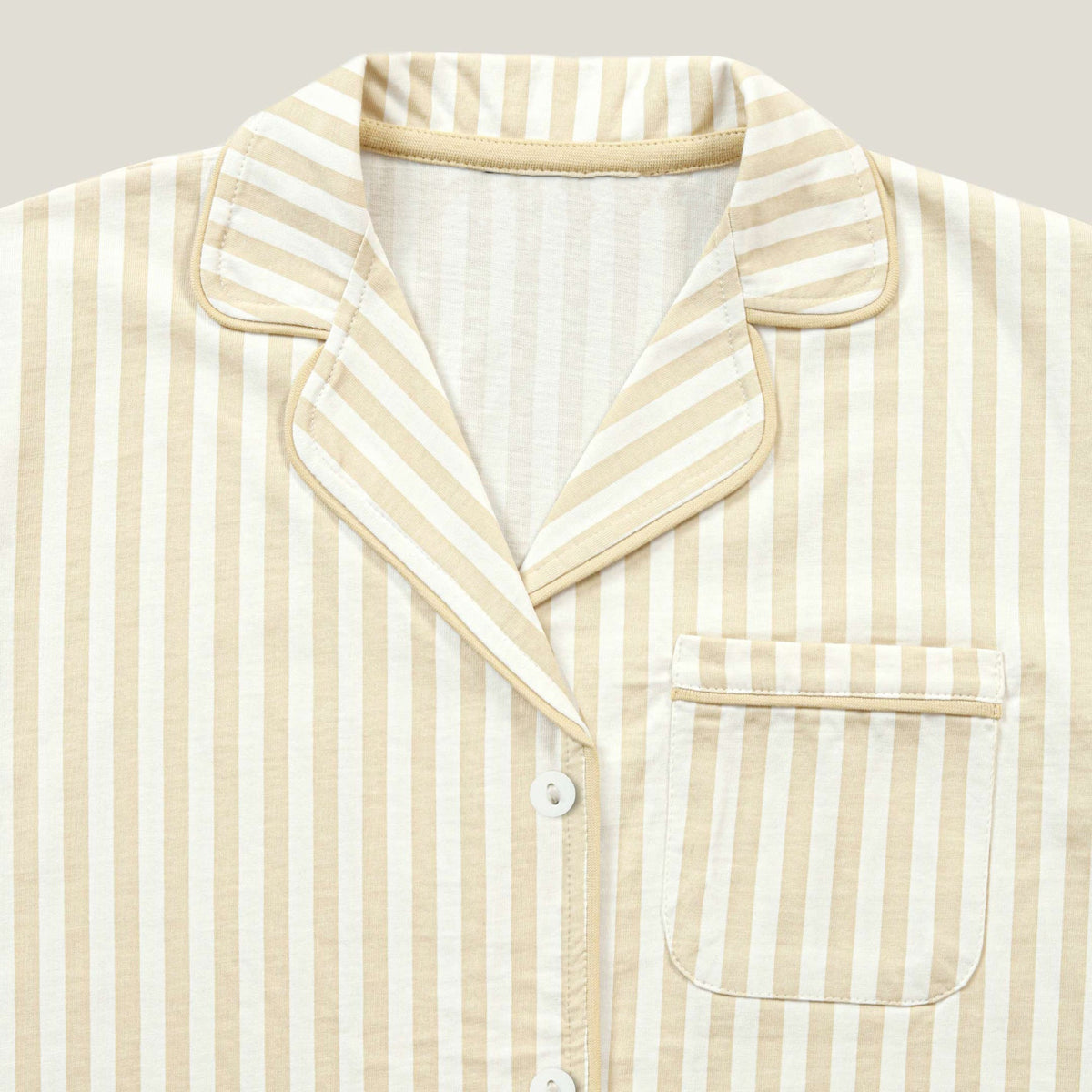 Beige Stripe Lounge wear- 2pc set